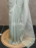 SEMI ORGANZA DESIGHNER SAREE