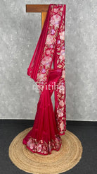 SEMI ORGANZA EMBROIDERY SAREE