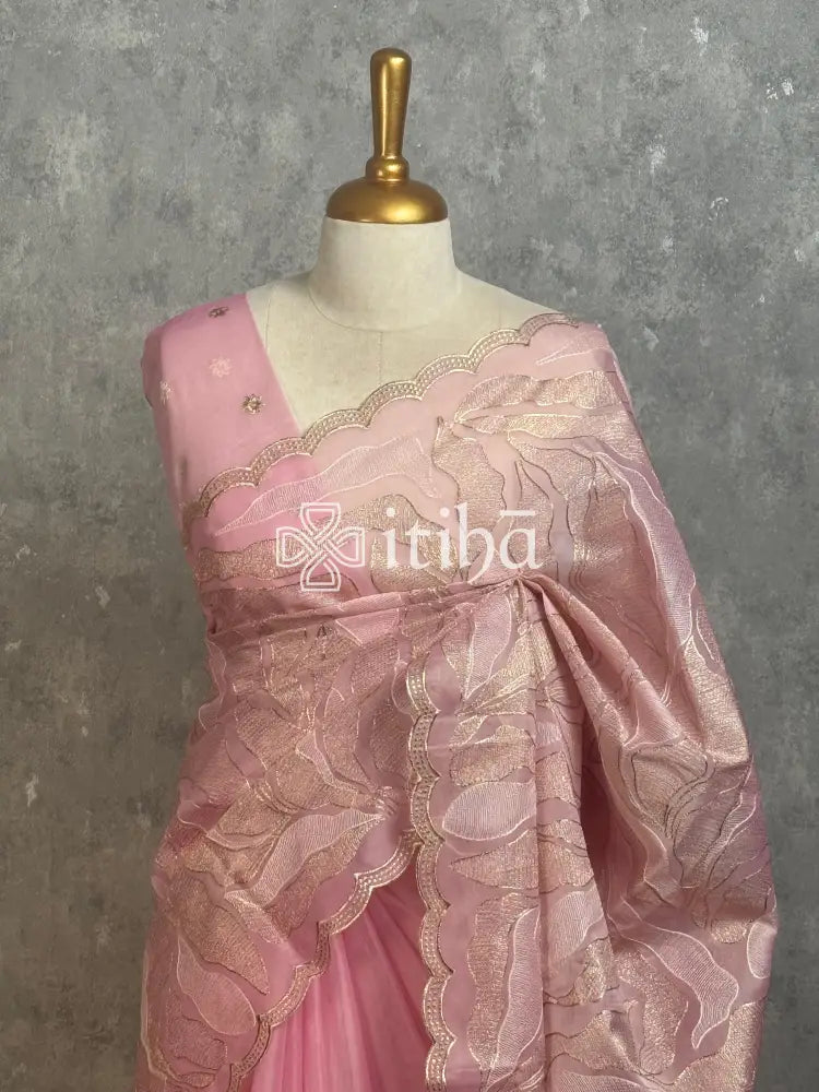 SEMI ORGANZA EMBROIDERY SAREE