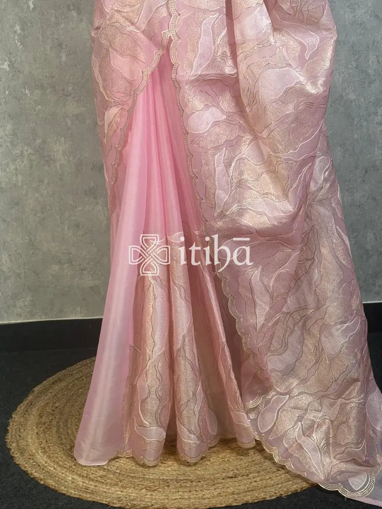 SEMI ORGANZA EMBROIDERY SAREE
