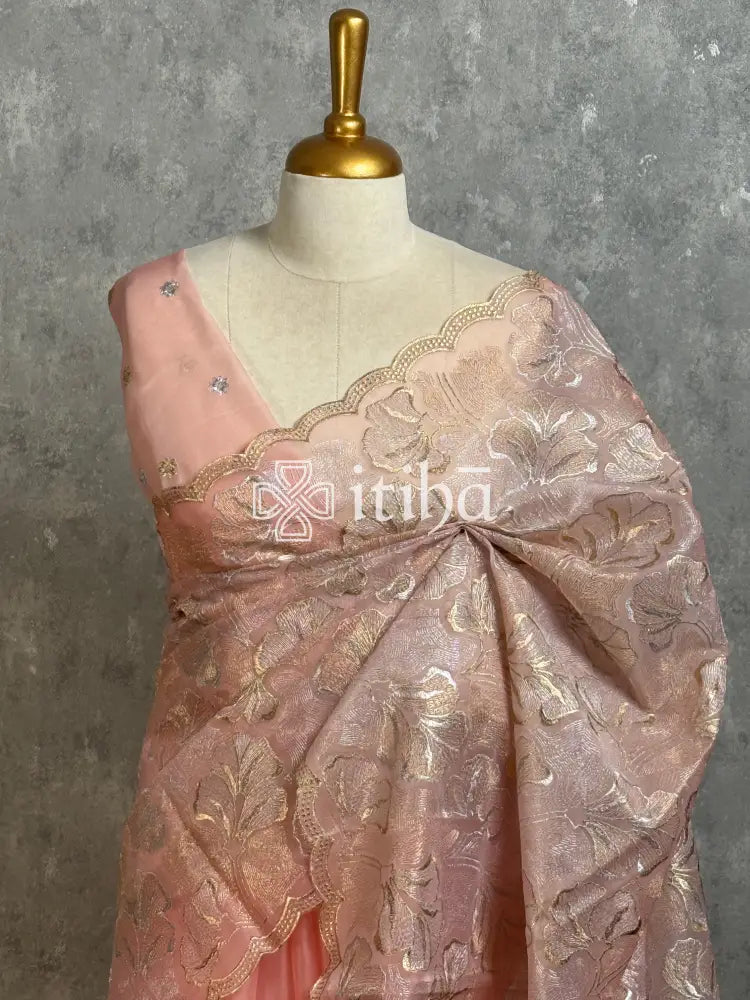 SEMI ORGANZA EMBROIDERY SAREE