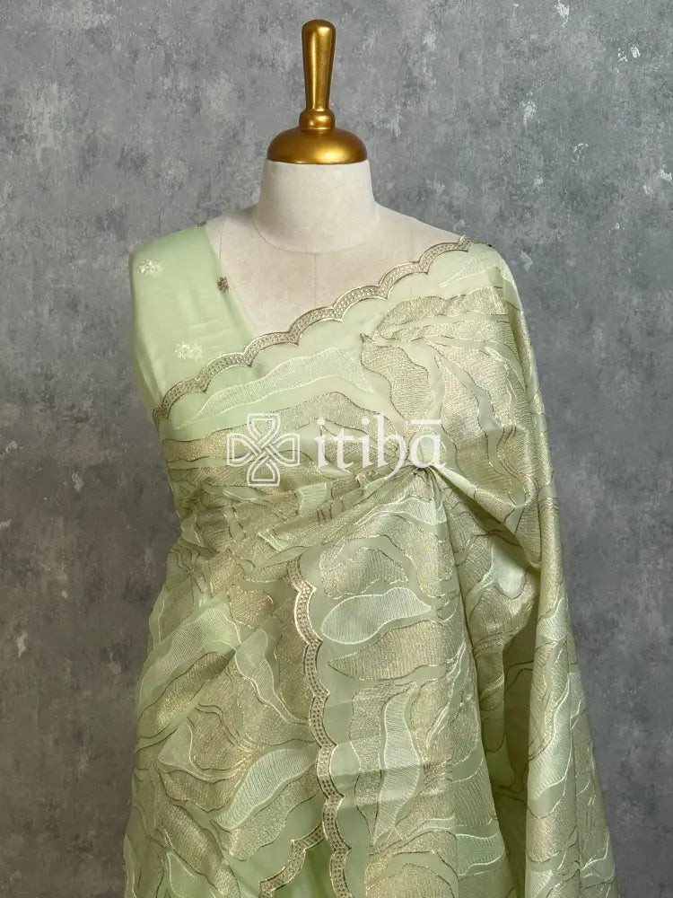 SEMI ORGANZA EMBROIDERY SAREE