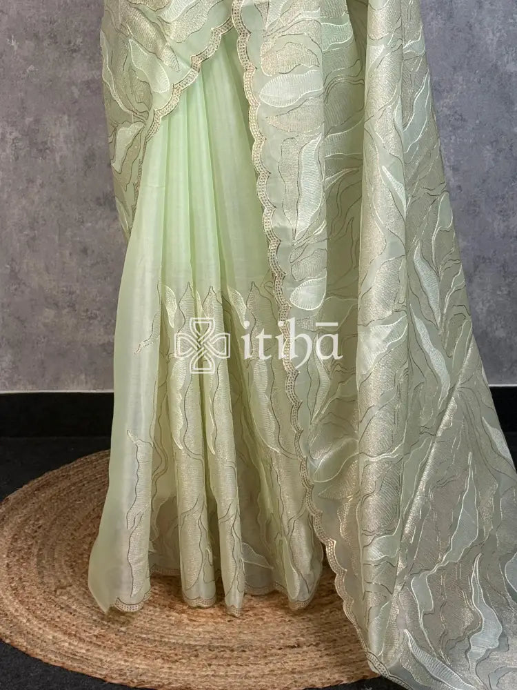 SEMI ORGANZA EMBROIDERY SAREE