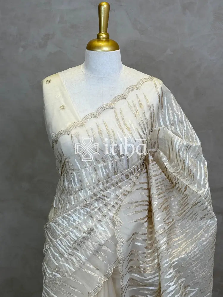 SEMI ORGANZA EMBROIDERY SAREE