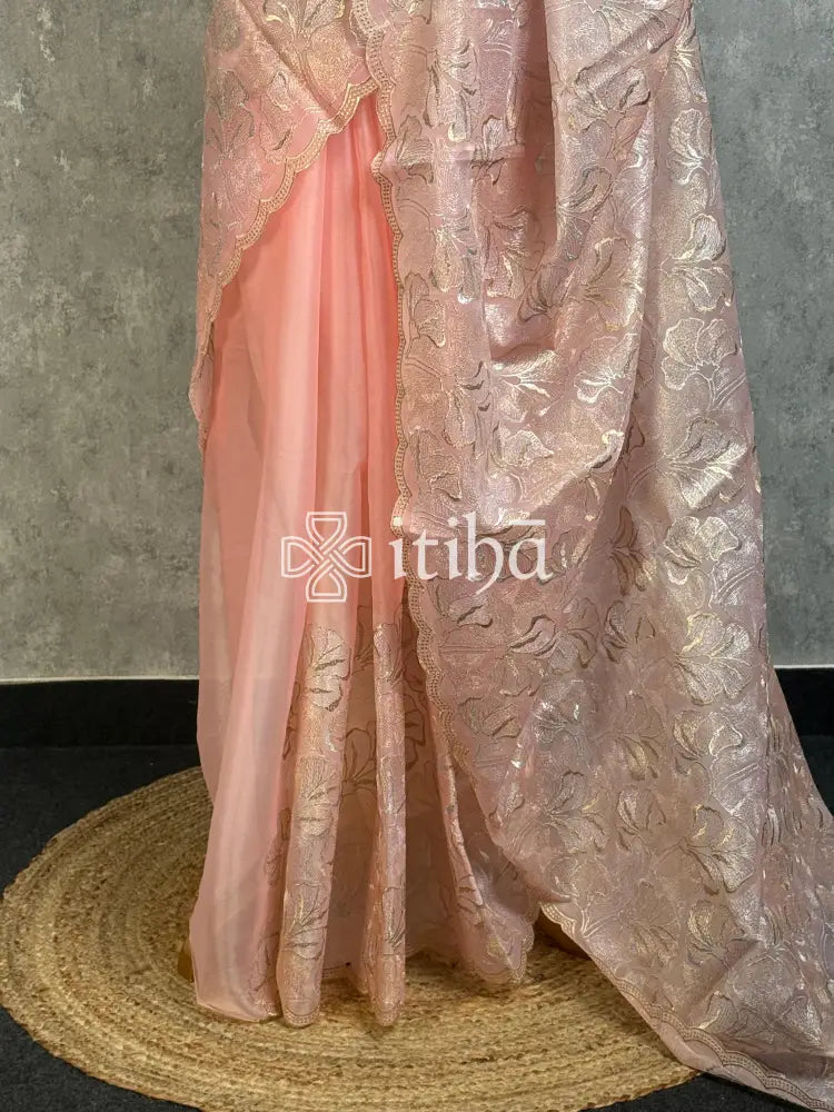 SEMI ORGANZA EMBROIDERY SAREE