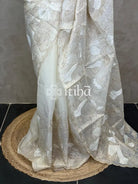 SEMI ORGANZA EMBROIDERY SAREE