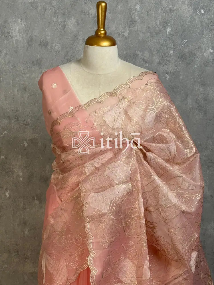 SEMI ORGANZA EMBROIDERY SAREE