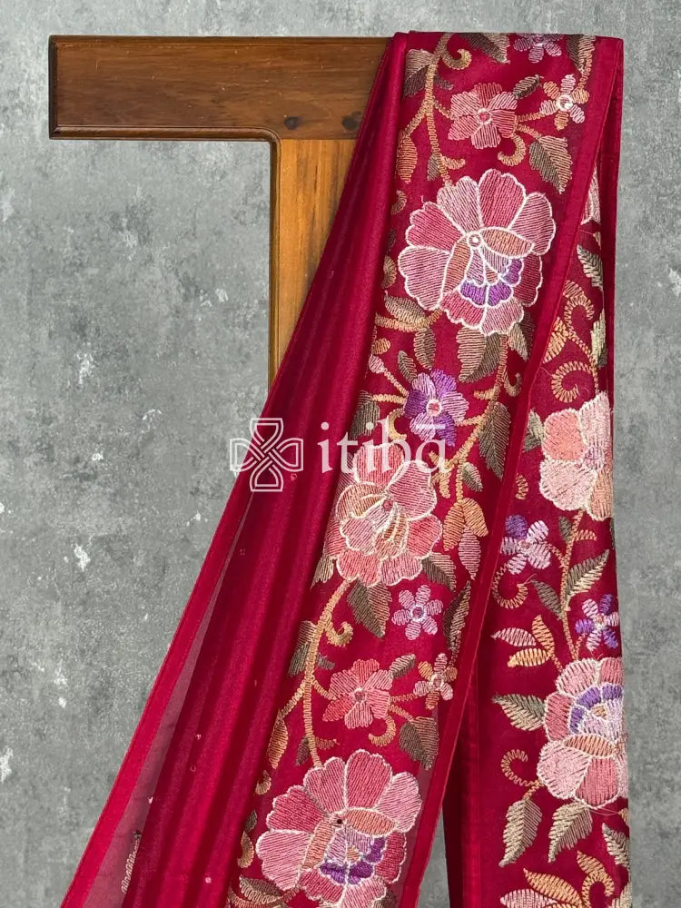 SEMI ORGANZA EMBROIDERY SAREE