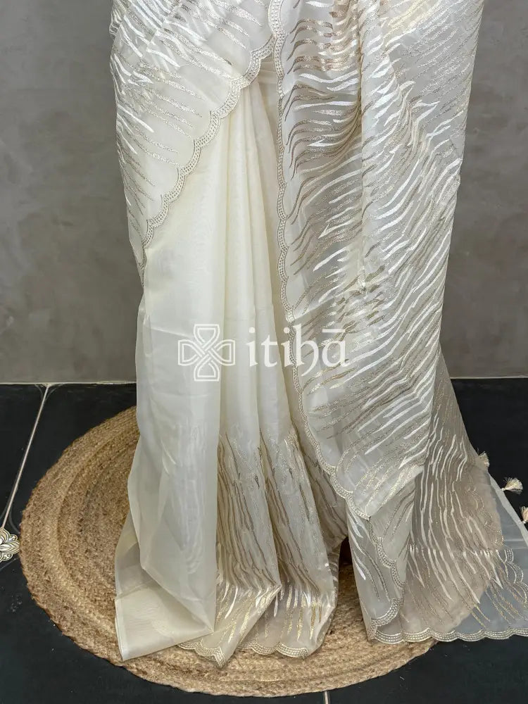 SEMI ORGANZA EMBROIDERY SAREE