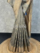 SEMI RAW SILK WEAVING BANARASI SAREE - Grey
