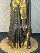 SEMI SILK BANARASI SAREE - Black