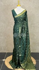 SEMI SILK BANARASI SAREE - Green