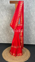 SEMI SILK BANARASI SAREE - Red