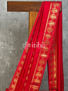 SEMI SILK BANARASI SAREE - Red
