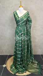 SEMI SILK CHARCHOLA BHANDHINI SAREE - Green