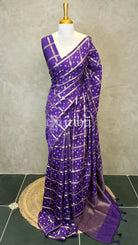 SEMI SILK CHARCHOLA BHANDHINI SAREE - Purple