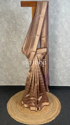 SEMI TISSUE ORGANZA BANARASI SAREE - CHOCOLATE BROWN