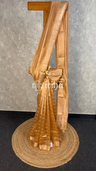 SEMI TISSUE ORGANZA BANARASI SAREE - HONEY GOLD