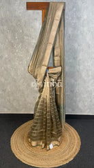 SEMI TISSUE ORGANZA BANARASI SAREE - moss green