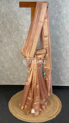 SEMI TISSUE ORGANZA BANARASI SAREE - Rose gold