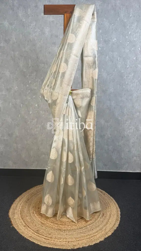 SEMI TISSUE ORGANZA BHUTA BANARASI SAREE