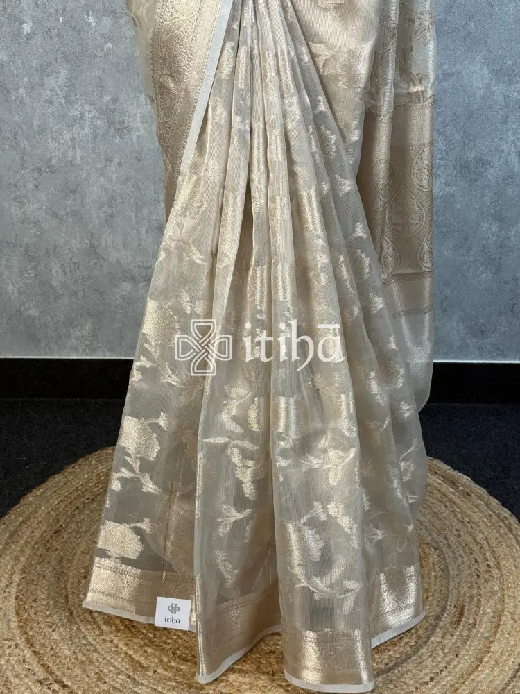 SEMI TISSUE ORGANZA JAAL BANARASI SAREE