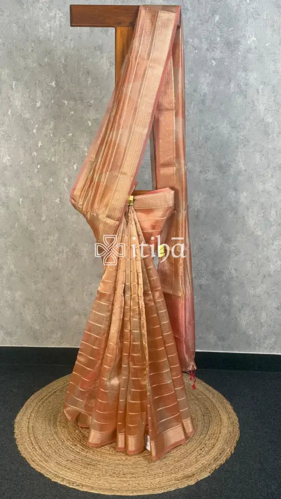 SEMI TISSUE ORGANZA SHADED BANARASI SAREE