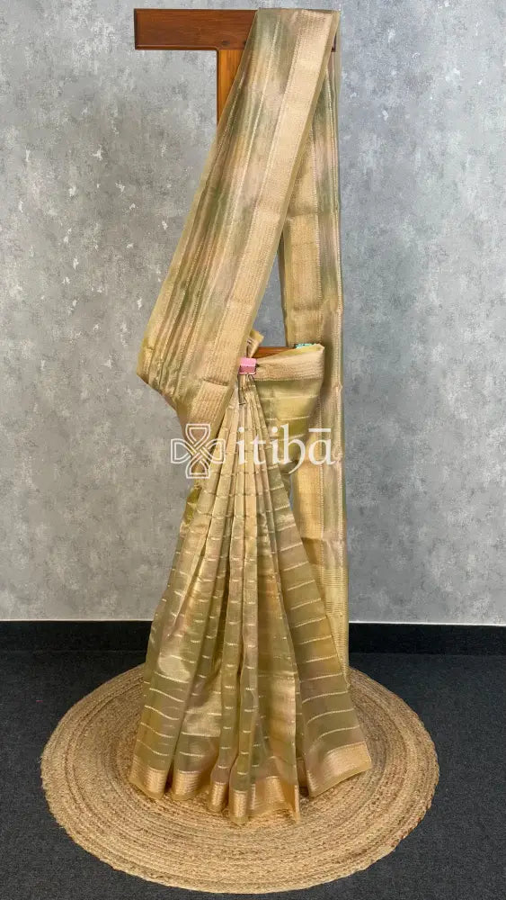SEMI TISSUE ORGANZA SHADED BANARASI SAREE