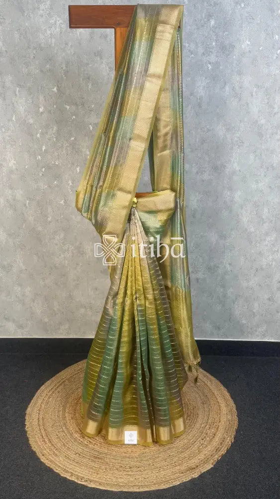 SEMI TISSUE ORGANZA SHADED BANARASI SAREE