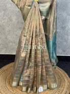 SEMI TISSUE ORGANZA SHADED BANARASI SAREE