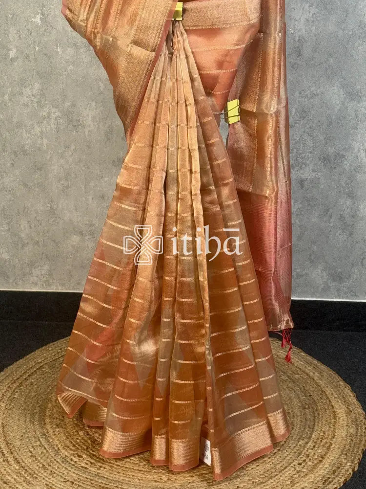 SEMI TISSUE ORGANZA SHADED BANARASI SAREE