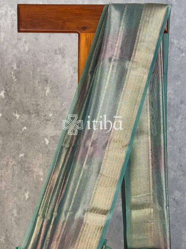 SEMI TISSUE ORGANZA SHADED BANARASI SAREE