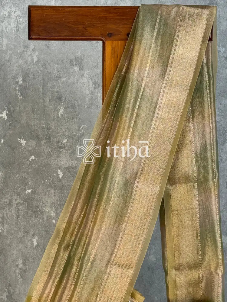 SEMI TISSUE ORGANZA SHADED BANARASI SAREE