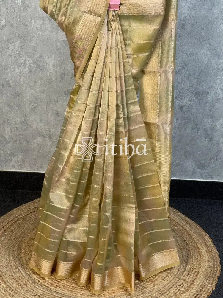SEMI TISSUE ORGANZA SHADED BANARASI SAREE