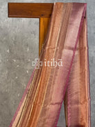 SEMI TISSUE ORGANZA SHADED BANARASI SAREE - PEACH PINK