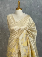 SEMI TUSSAR APPLIQUE EMBROIDERY SAREE