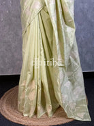 SEMI TUSSAR APPLIQUE EMBROIDERY SAREE