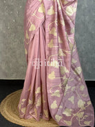 SEMI TUSSAR APPLIQUE EMBROIDERY SAREE