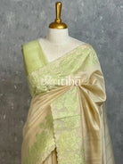 SEMI TUSSAR APPLIQUE EMBROIDERY SAREE
