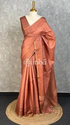 SEMI TUSSAR BANARASI SAREE - DUSTY CORAL