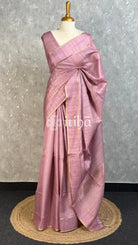 SEMI TUSSAR BANARASI SAREE - DUSTY ROSE PINK