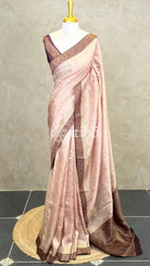 SEMI TUSSAR BANARASI SAREE - DUSTY ROSE PINK