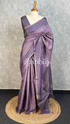 SEMI TUSSAR BANARASI SAREE - LAVENDER GREY