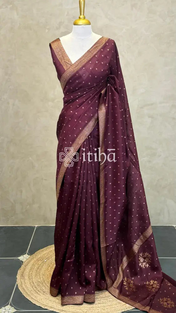 SEMI TUSSAR BANARASI SAREE - MAROON