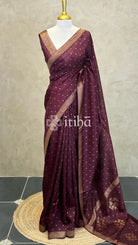 SEMI TUSSAR BANARASI SAREE - MAROON