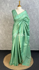 SEMI TUSSAR BANARASI SAREE - MINT GREEN