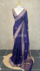 SEMI TUSSAR BANARASI SAREE - Purple