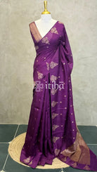 SEMI TUSSAR BANARASI SAREE - Purple