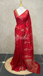 SEMI TUSSAR BANARASI SAREE - Red