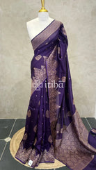 SEMI TUSSAR BANARASI SAREE - VIOLET